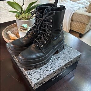 Sleek Black Combat Boots for Women